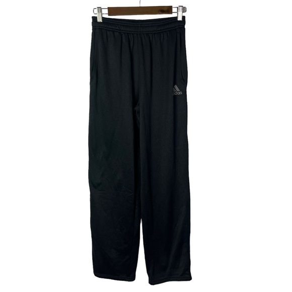 Adidas Black Climawarm Tri-Stripe Straight Leg Athletic Pants S - Picture 1 of 4